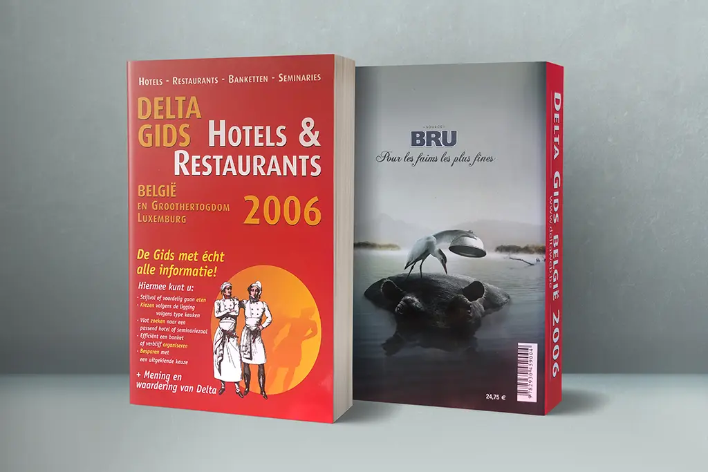 Mise en page des guides Delta hôtels et restaurants.