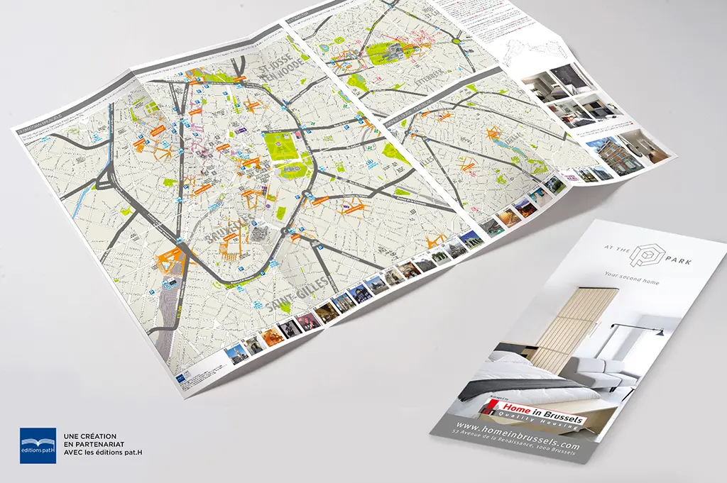 Plan de ville réalisé pour at the Park, en collaboration avec une maison d'édition bruxelloise.