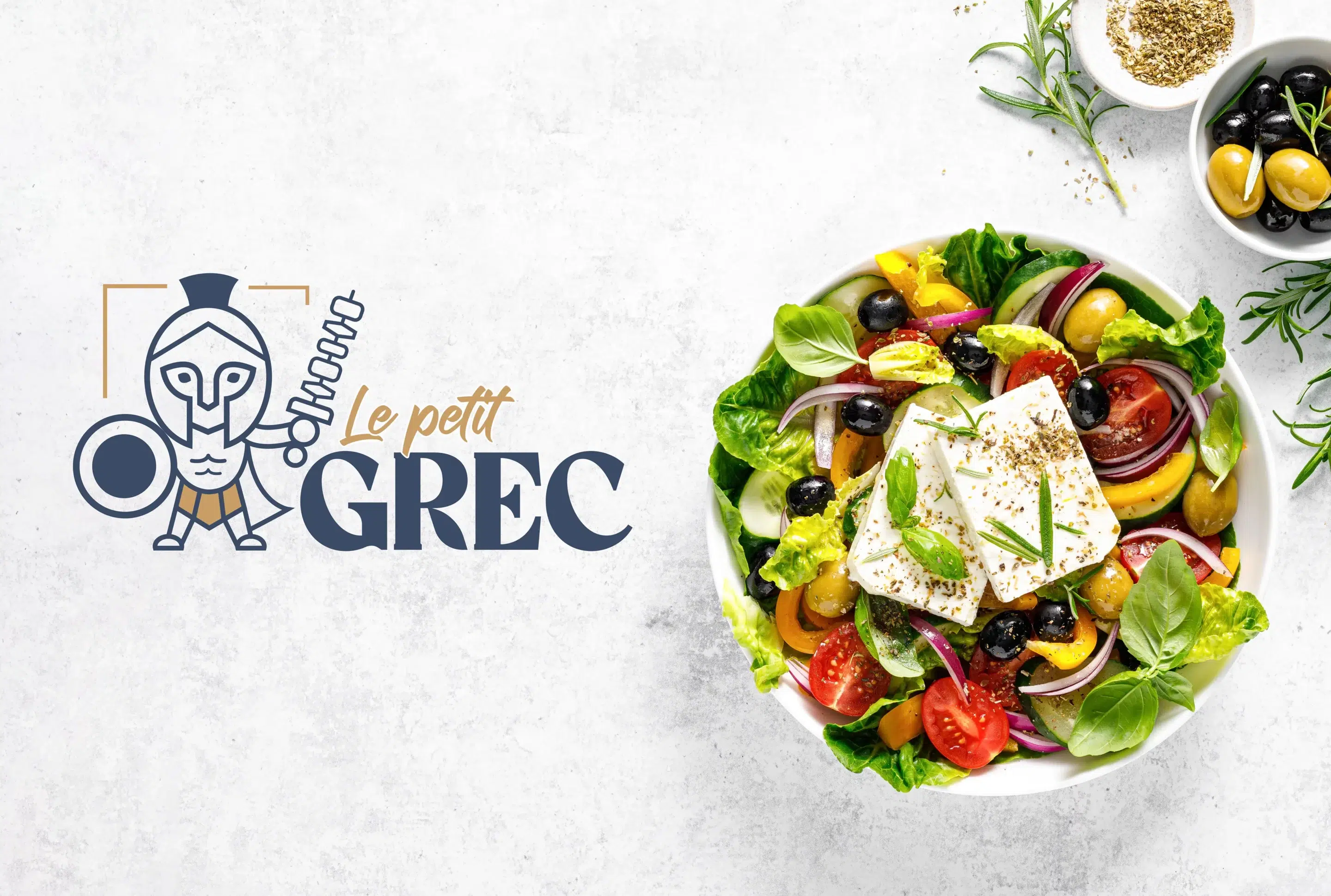 création d'un logo pour le restaurant Le Petit Grec